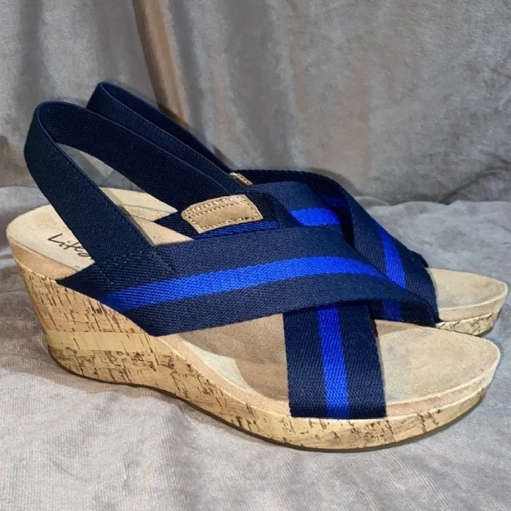 LifeStride Dream Big Women's Strappy Wedge Sandals Criss-Cross Straps NWOT 🆕